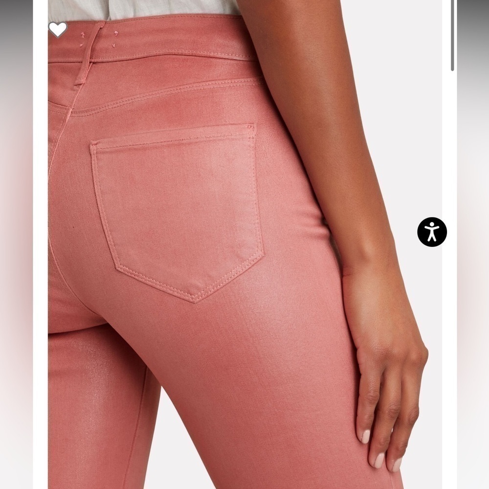 NWT - L’AGENCE - Margot Coated Skinny Jeans dusty rose size 27 - Picture 5 of 10